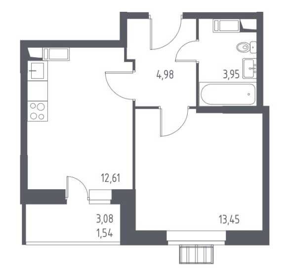 Алхимово — 1-комнатная · 36,5 м²
