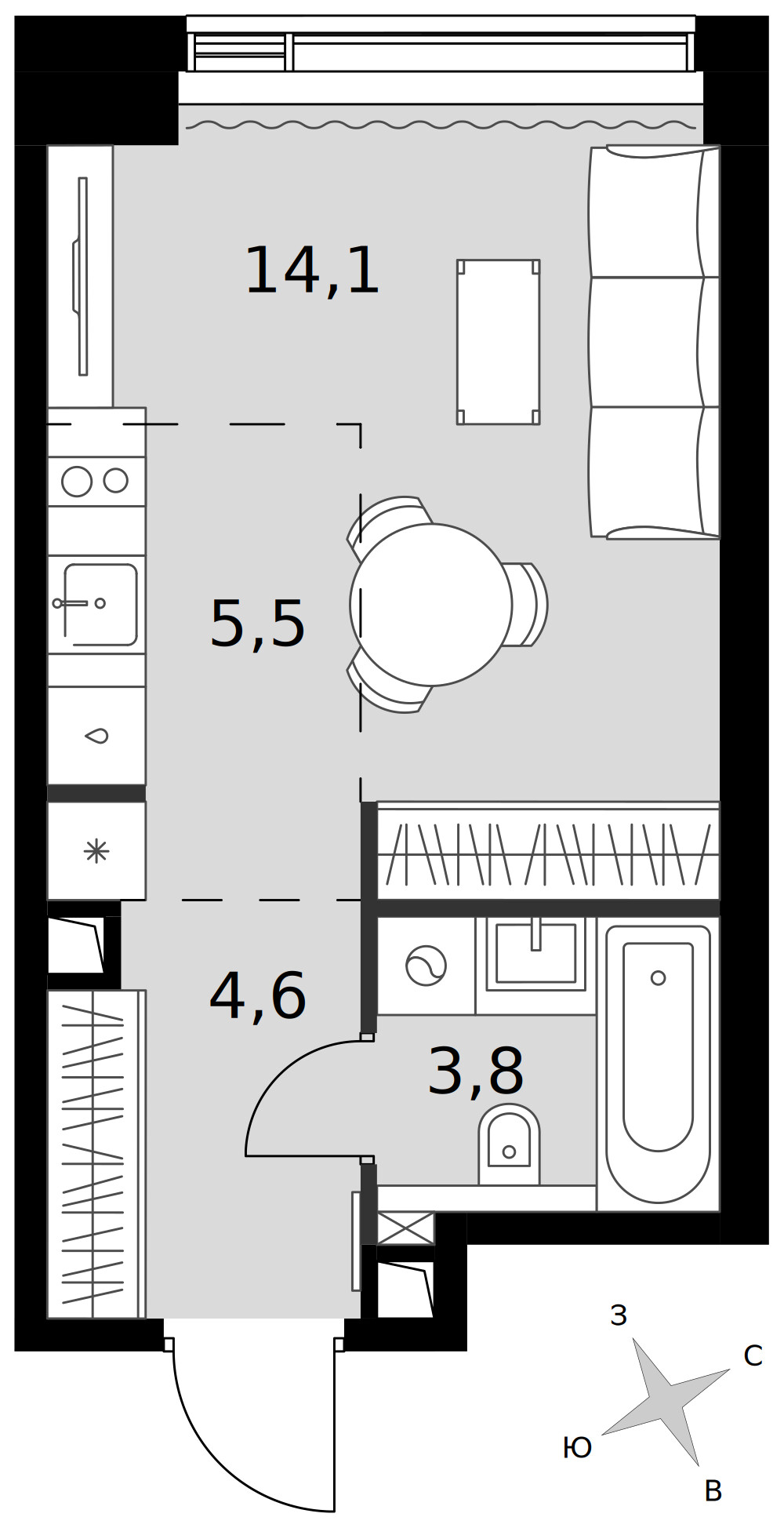 Amber City — Студия · 28,0 м²