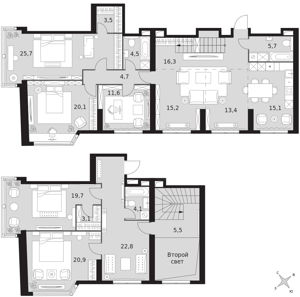 Архитектор — Квартира · 211,9 м²