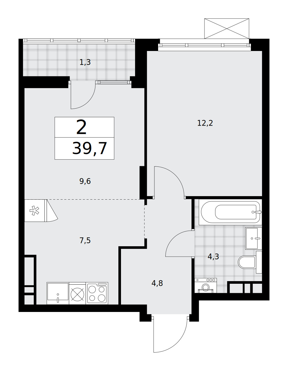 Десна-Речье — Евродвушка · 39,7 м²
