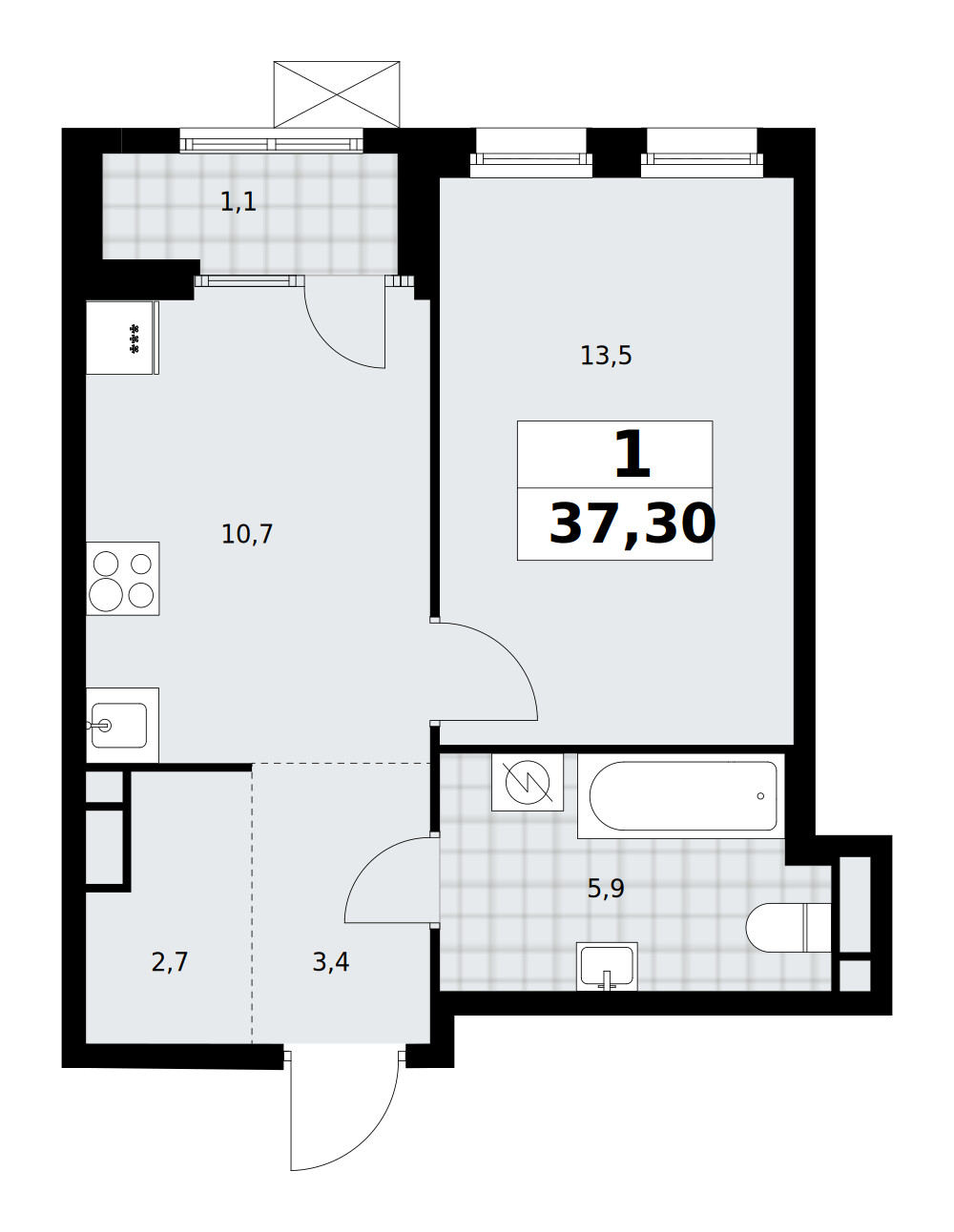 Дом на Зорге — 1-комнатная · 37,3 м²