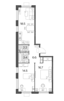 Пригород Лесное — 2-комнатная&nbsp;· 61,9&nbsp;м² (корпус&nbsp;Е3)