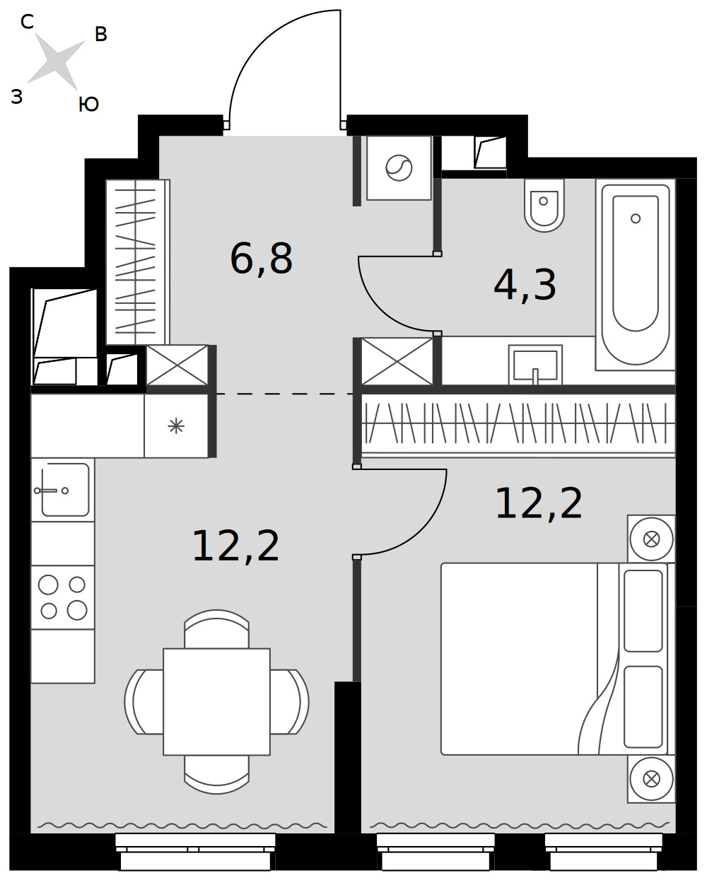 Sydney City — 1-комнатная · 35,5 м²